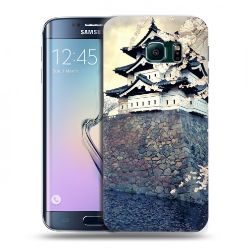 Дизайнерский пластиковый чехол для Samsung Galaxy S6 Edge Сакура