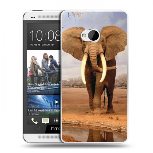 Дизайнерский пластиковый чехол для HTC One (M7) Dual SIM Слоны
