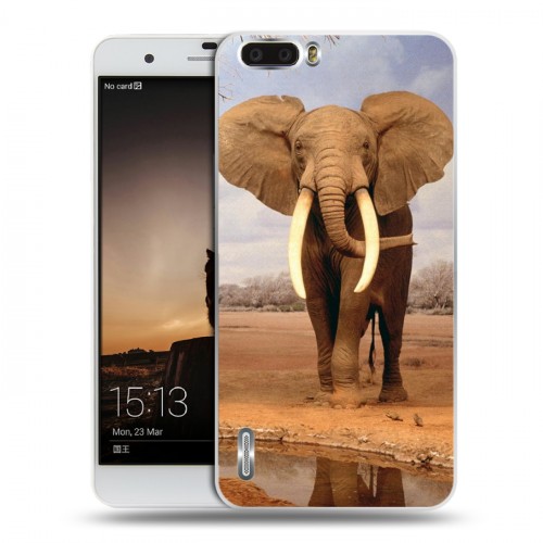 Дизайнерский силиконовый чехол для Huawei Honor 6 Plus Слоны