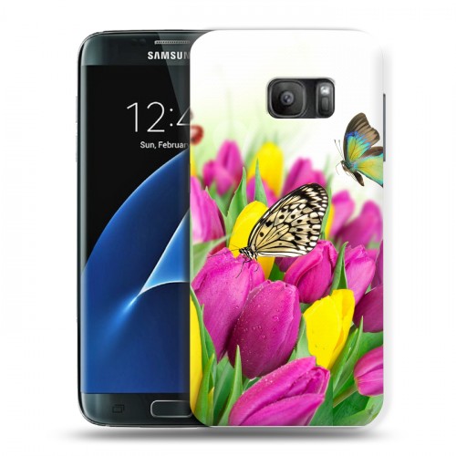 Дизайнерский силиконовый с усиленными углами чехол для Samsung Galaxy S7 Тюльпаны
