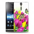 Дизайнерский пластиковый чехол для Sony Xperia S Тюльпаны