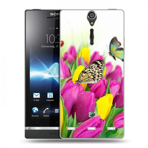 Дизайнерский пластиковый чехол для Sony Xperia S Тюльпаны