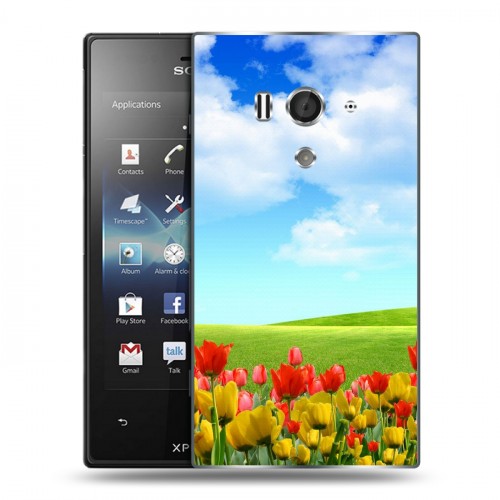 Дизайнерский пластиковый чехол для Sony Xperia acro S Тюльпаны