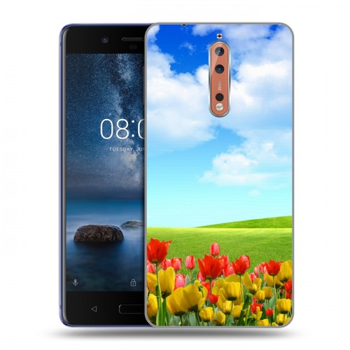 Дизайнерский пластиковый чехол для Nokia 8 Тюльпаны