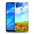 Дизайнерский пластиковый чехол для Huawei Y6 (2019) Тюльпаны