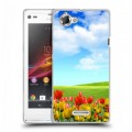 Дизайнерский пластиковый чехол для Sony Xperia L Тюльпаны