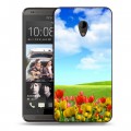 Дизайнерский пластиковый чехол для HTC Desire 700 Тюльпаны