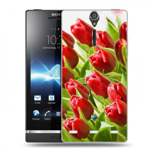 Дизайнерский пластиковый чехол для Sony Xperia S Тюльпаны