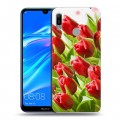 Дизайнерский пластиковый чехол для Huawei Y6 (2019) Тюльпаны