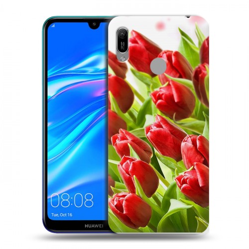 Дизайнерский пластиковый чехол для Huawei Y6 (2019) Тюльпаны