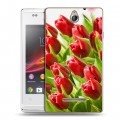 Дизайнерский пластиковый чехол для Sony Xperia E Тюльпаны