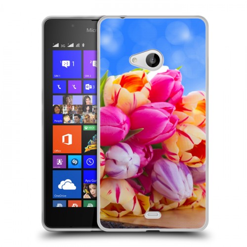 Дизайнерский пластиковый чехол для Microsoft Lumia 540 Тюльпаны