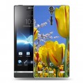 Дизайнерский пластиковый чехол для Sony Xperia S Тюльпаны