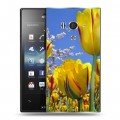 Дизайнерский пластиковый чехол для Sony Xperia acro S Тюльпаны