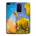 Дизайнерский пластиковый чехол для Huawei P40 Тюльпаны