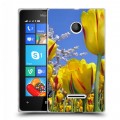 Дизайнерский пластиковый чехол для Microsoft Lumia 435 Тюльпаны