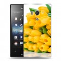 Дизайнерский силиконовый чехол для Sony Xperia acro S Тюльпаны