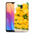 Дизайнерский силиконовый с усиленными углами чехол для Xiaomi RedMi 8A Тюльпаны