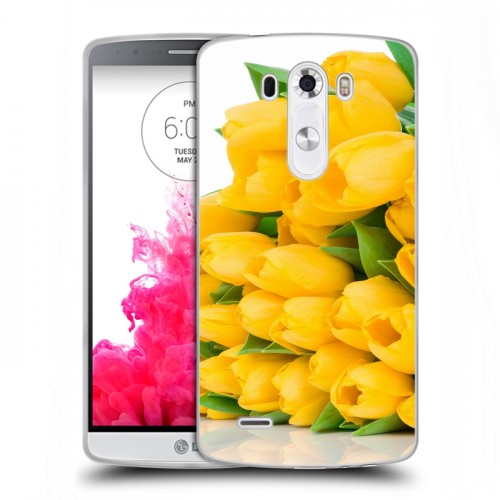 Дизайнерский пластиковый чехол для LG G3 (Dual-LTE) Тюльпаны