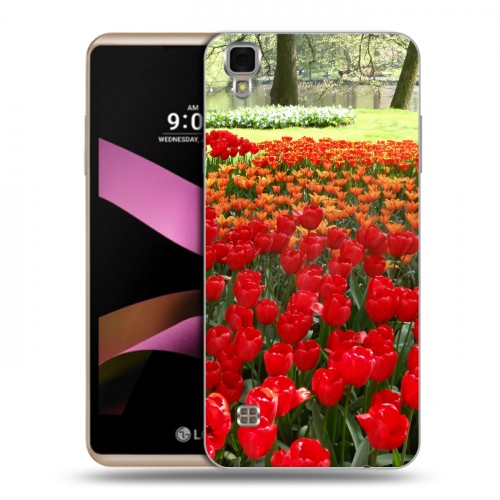 Дизайнерский пластиковый чехол для LG X Style Тюльпаны