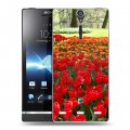 Дизайнерский пластиковый чехол для Sony Xperia S Тюльпаны