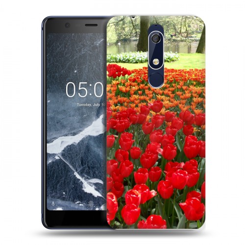 Дизайнерский пластиковый чехол для Nokia 5.1 Тюльпаны