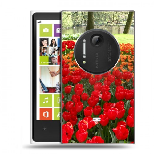 Дизайнерский пластиковый чехол для Nokia Lumia 1020 Тюльпаны