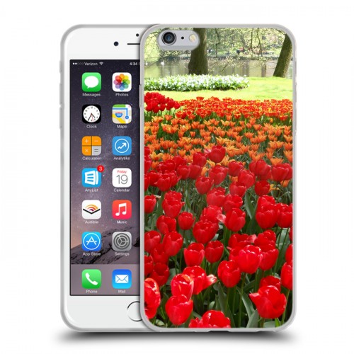 Дизайнерский силиконовый чехол для Iphone 6 Plus/6s Plus Тюльпаны