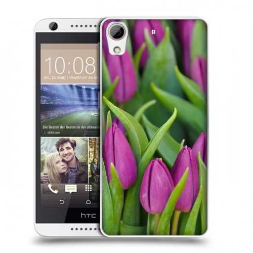 Дизайнерский пластиковый чехол для HTC Desire 626 Тюльпаны