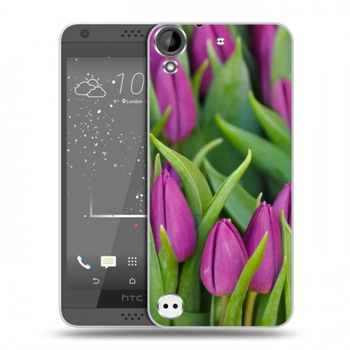 Дизайнерский пластиковый чехол для HTC Desire 530 Тюльпаны