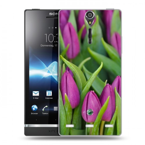 Дизайнерский пластиковый чехол для Sony Xperia S Тюльпаны