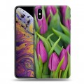 Дизайнерский силиконовый чехол для Iphone Xs Max Тюльпаны