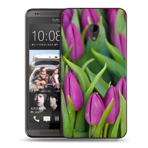 Дизайнерский пластиковый чехол для HTC Desire 700 Тюльпаны