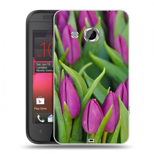 Дизайнерский пластиковый чехол для HTC Desire 200 Тюльпаны