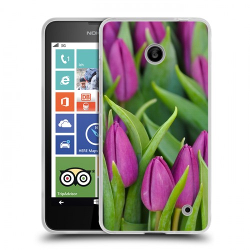 Дизайнерский пластиковый чехол для Nokia Lumia 630/635 Тюльпаны