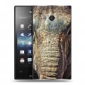 Дизайнерский пластиковый чехол для Sony Xperia acro S Слоны