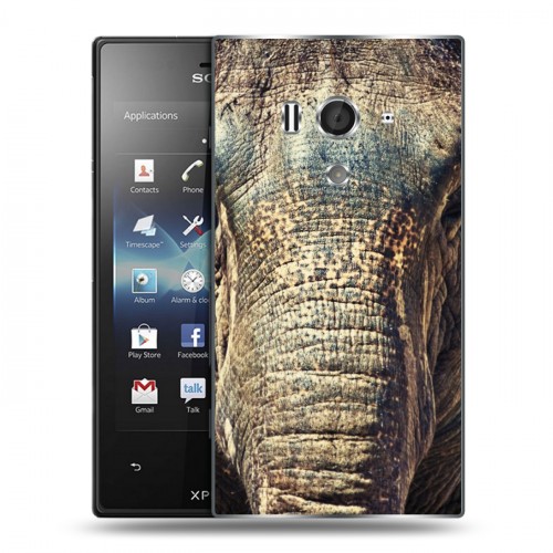 Дизайнерский пластиковый чехол для Sony Xperia acro S Слоны