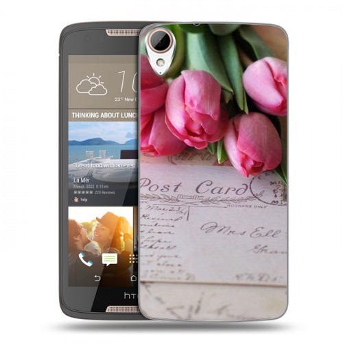 Дизайнерский силиконовый чехол для HTC Desire 828 Тюльпаны