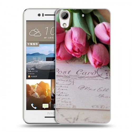 Дизайнерский пластиковый чехол для HTC Desire 728 Тюльпаны