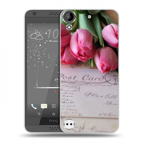 Дизайнерский пластиковый чехол для HTC Desire 530 Тюльпаны