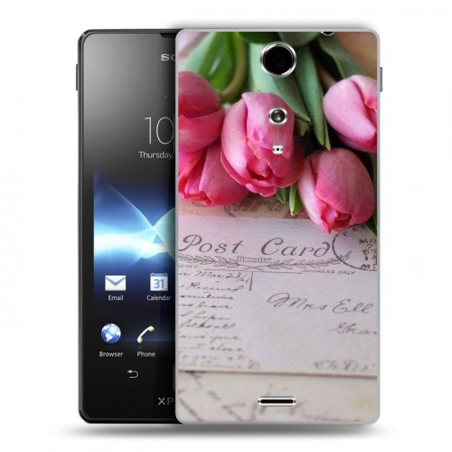 Дизайнерский пластиковый чехол для Sony Xperia TX Тюльпаны