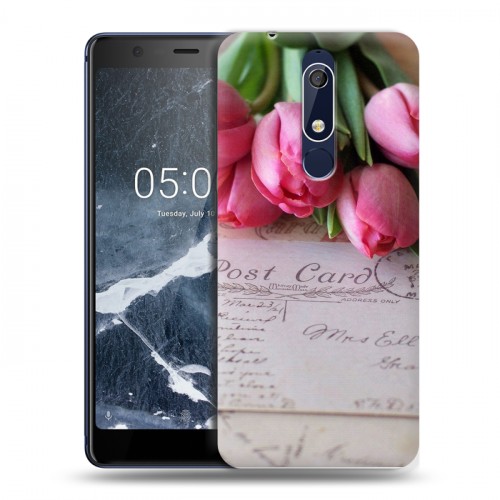 Дизайнерский пластиковый чехол для Nokia 5.1 Тюльпаны