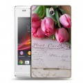 Дизайнерский пластиковый чехол для Sony Xperia E Тюльпаны