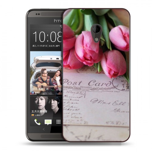 Дизайнерский пластиковый чехол для HTC Desire 700 Тюльпаны