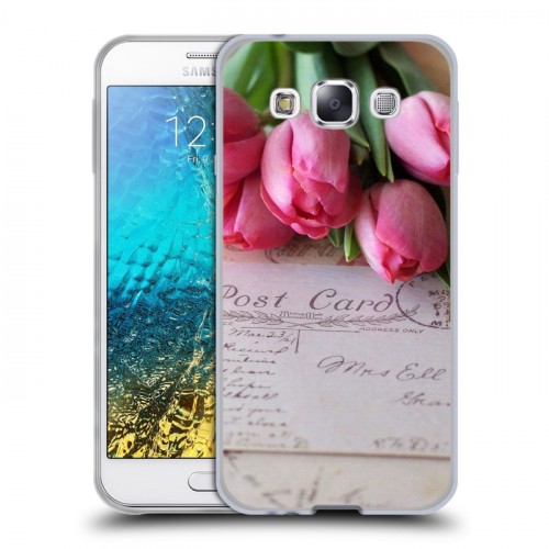 Дизайнерский пластиковый чехол для Samsung Galaxy E5 Тюльпаны