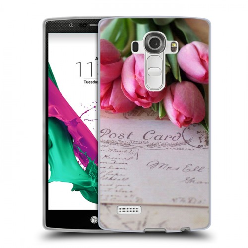 Дизайнерский силиконовый чехол для LG G4 Тюльпаны