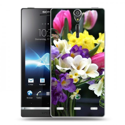 Дизайнерский пластиковый чехол для Sony Xperia S Тюльпаны