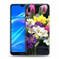 Дизайнерский пластиковый чехол для Huawei Y6 (2019) Тюльпаны