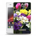 Дизайнерский пластиковый чехол для Sony Xperia E Тюльпаны