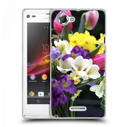 Дизайнерский пластиковый чехол для Sony Xperia L Тюльпаны